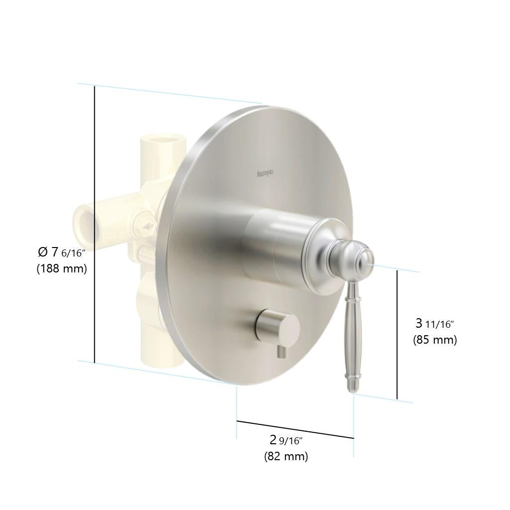 in2aqua Classic pressure balance valve trim kit, with manual diverter