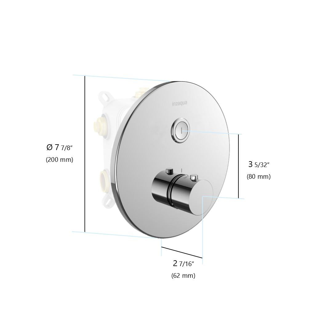 in2aqua Urban thermostatic valve trim kit with 1 push-button