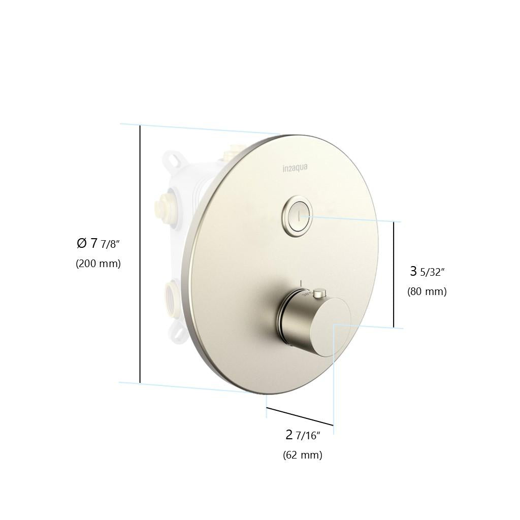 in2aqua Urban thermostatic valve trim kit with 1 push-button