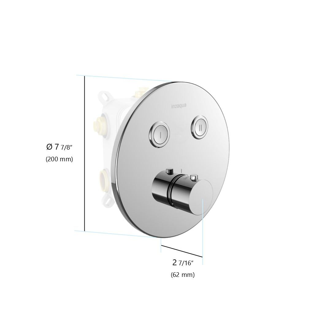 in2aqua Urban thermostatic valve trim kit with 2 push-button