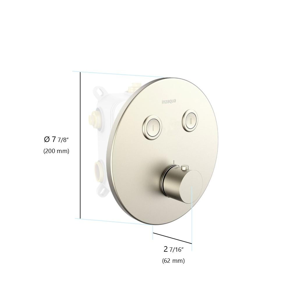 in2aqua Urban thermostatic valve trim kit with 2 push-button
