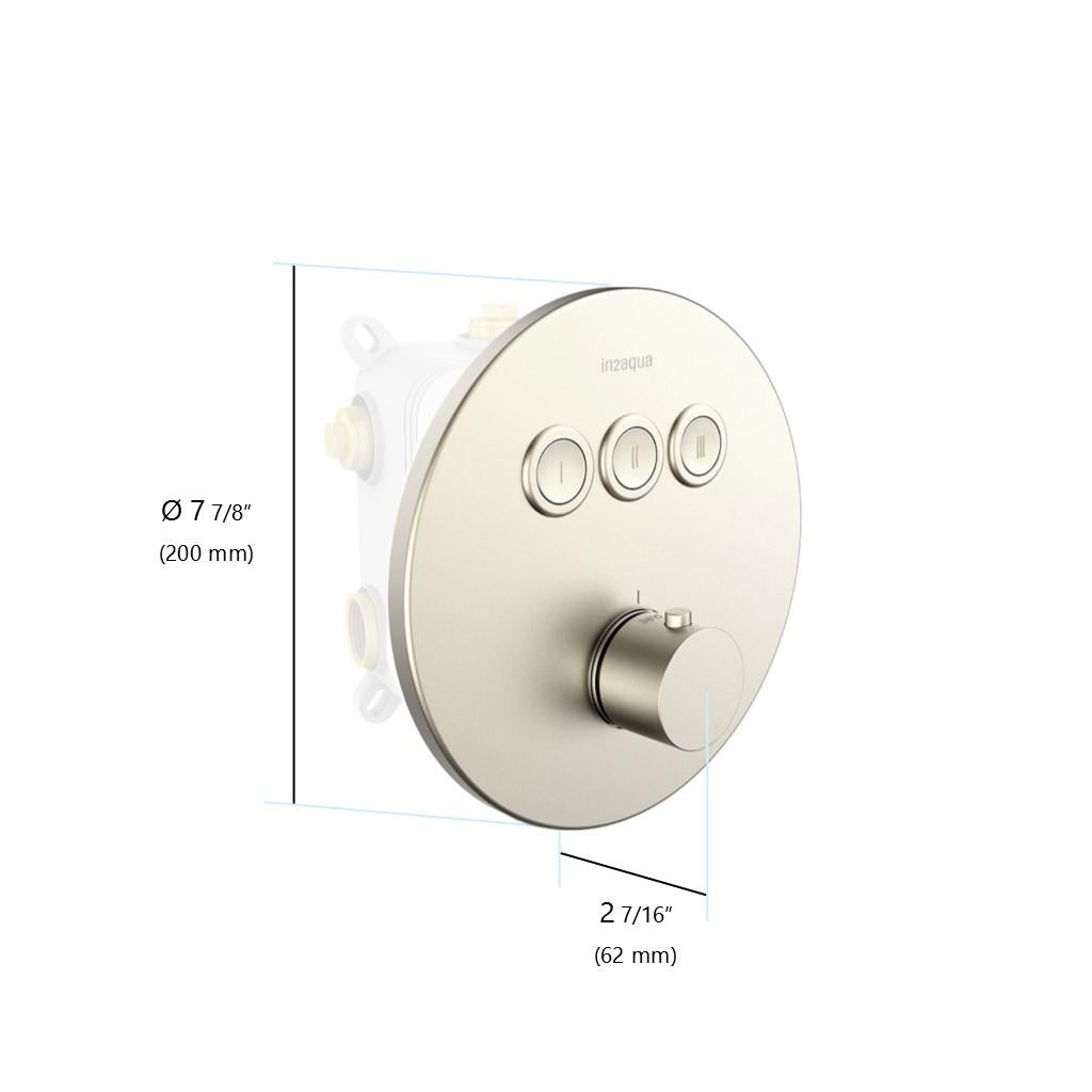 in2aqua Urban thermostatic valve trim kit with 3 push-button