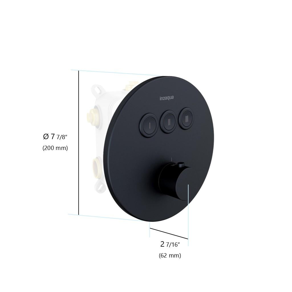 in2aqua Urban thermostatic valve trim kit with 3 push-button