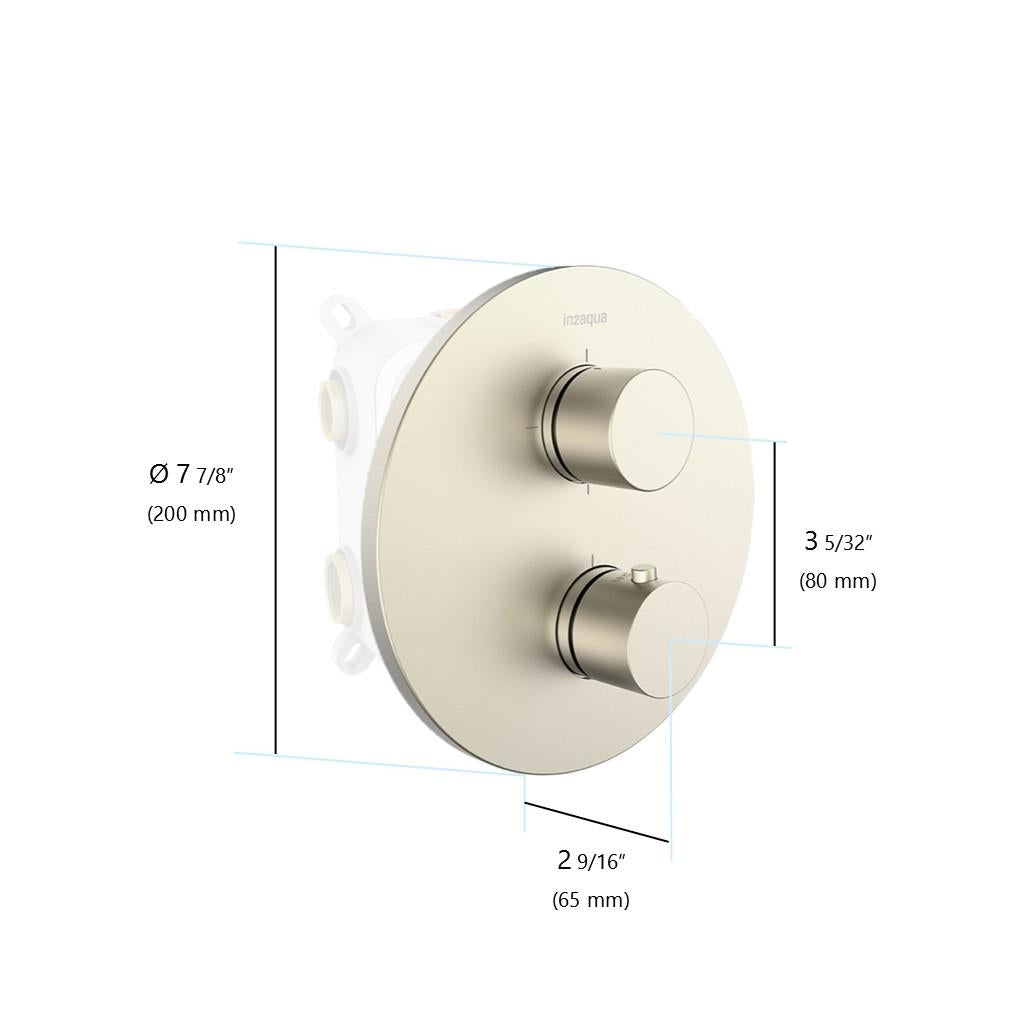 in2aqua Urban thermostatic valve trim kit with integrated stop, volume control and manual diverter