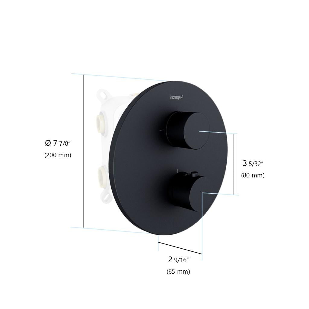 in2aqua Urban thermostatic valve trim kit with integrated stop, volume control and manual diverter