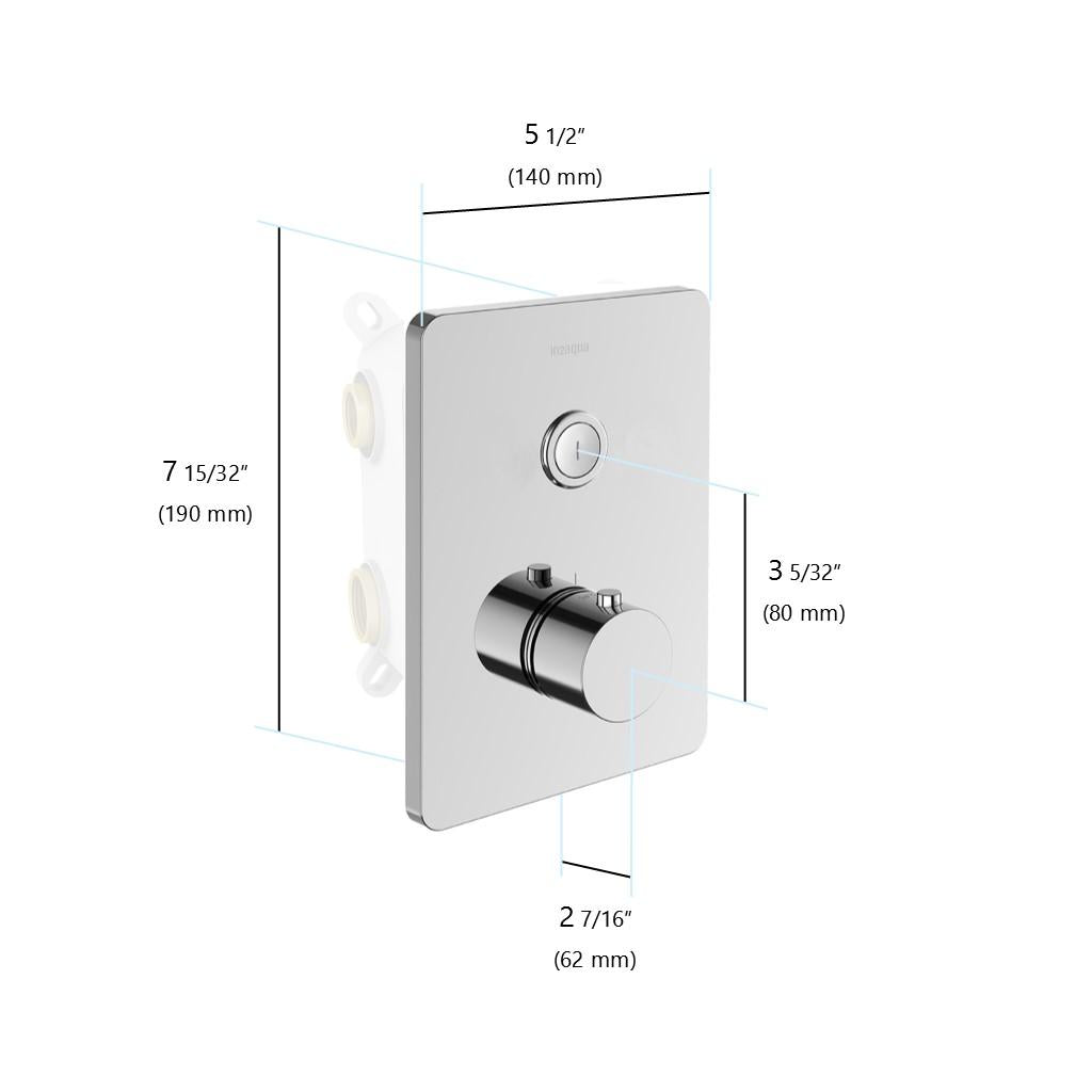 in2aqua Urban X thermostatic valve trim kit with 1 push-button
