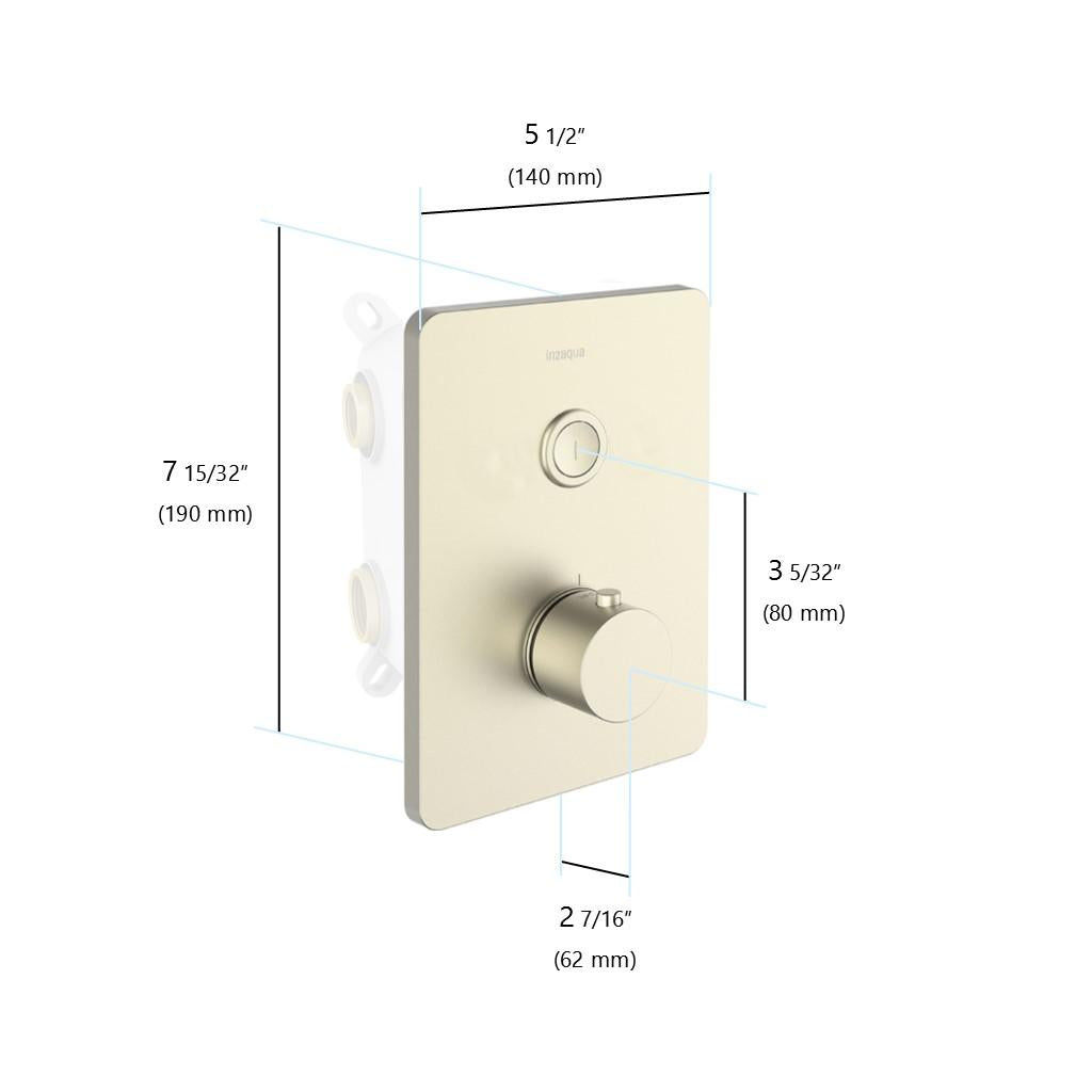 in2aqua Urban X thermostatic valve trim kit with 1 push-button