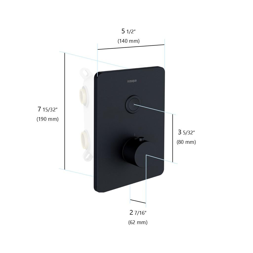 in2aqua Urban X thermostatic valve trim kit with 1 push-button