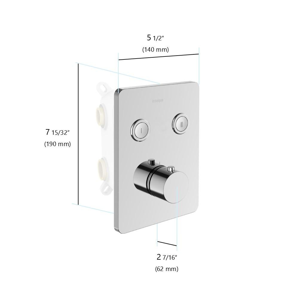 in2aqua Urban X thermostatic valve trim kit with 2 push-button