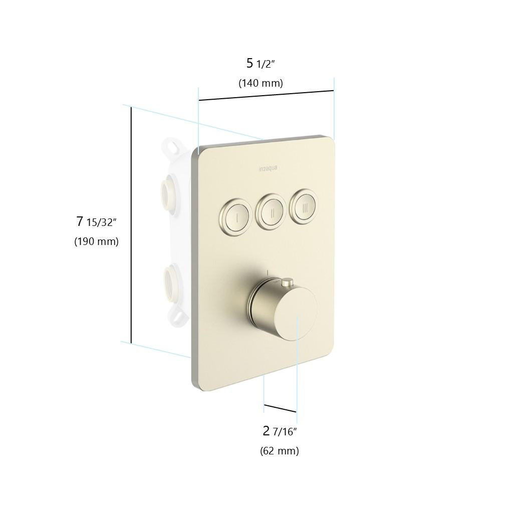 in2aqua Urban X thermostatic valve trim kit with 3 push-button