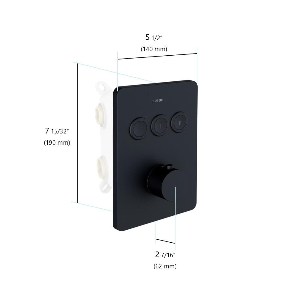 in2aqua Urban X thermostatic valve trim kit with 3 push-button