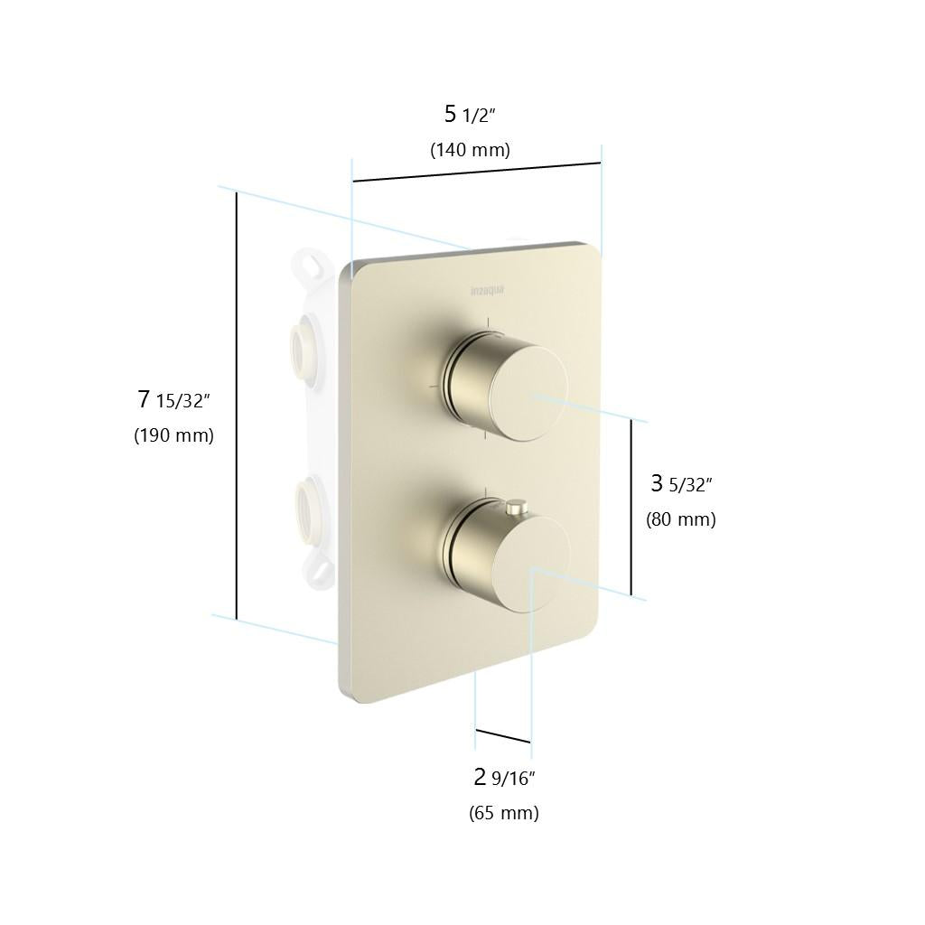 in2aqua Urban X thermostatic valve trim kit with integrated stop, volume control and manual diverter