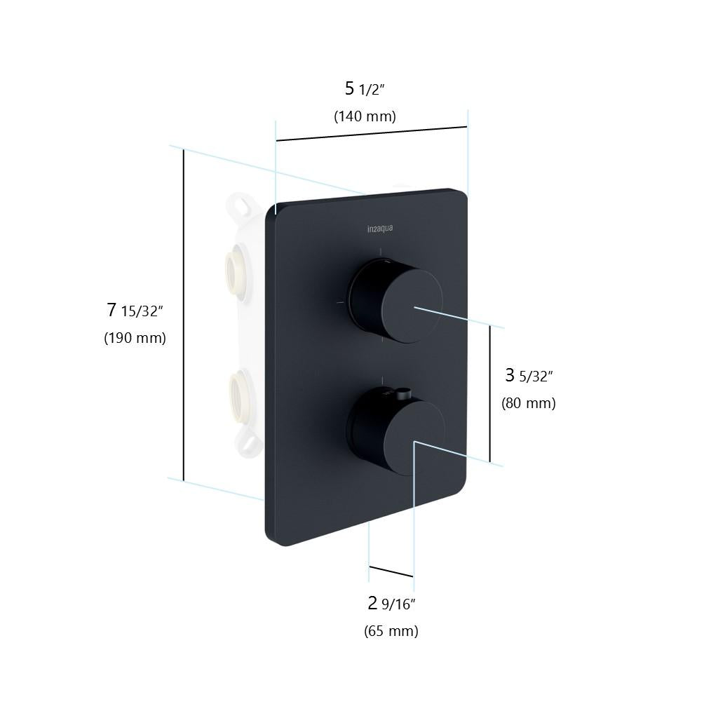 in2aqua Urban X thermostatic valve trim kit with integrated stop, volume control and manual diverter
