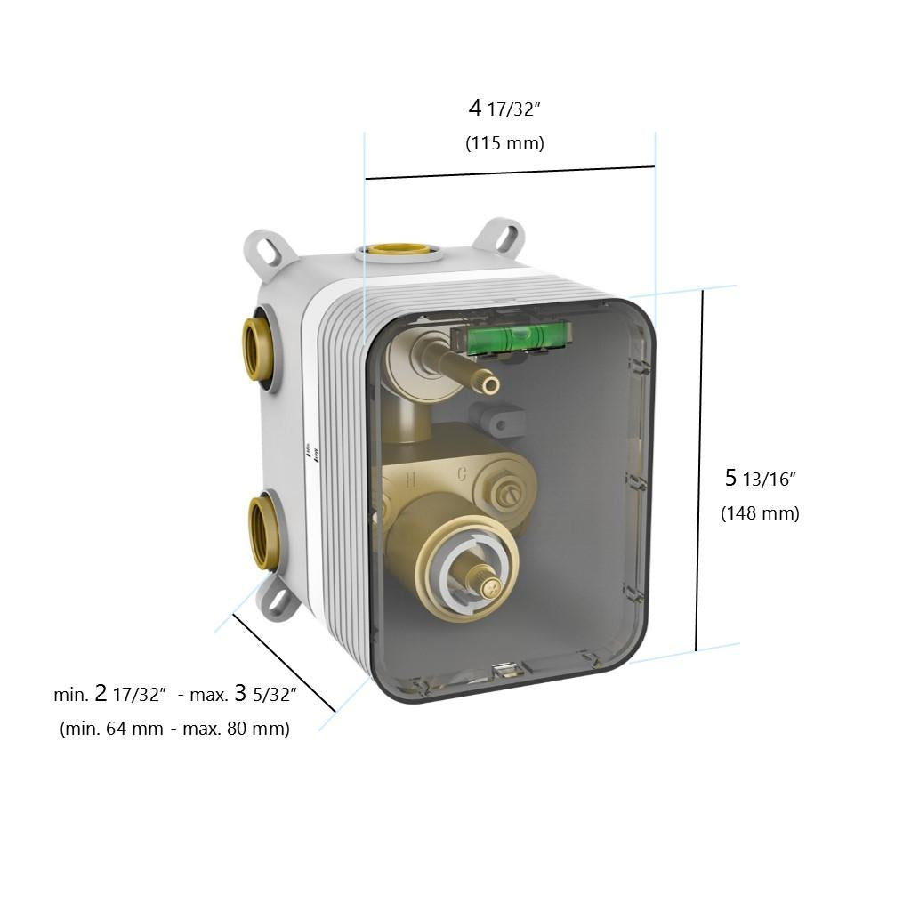 in2aqua thermostatic valve (eurotherm) with integrated stop, volume control and manual diverter