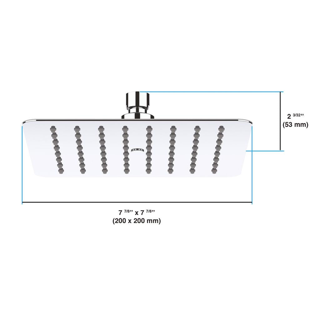 in2aqua Urban X flat shower head, 8"