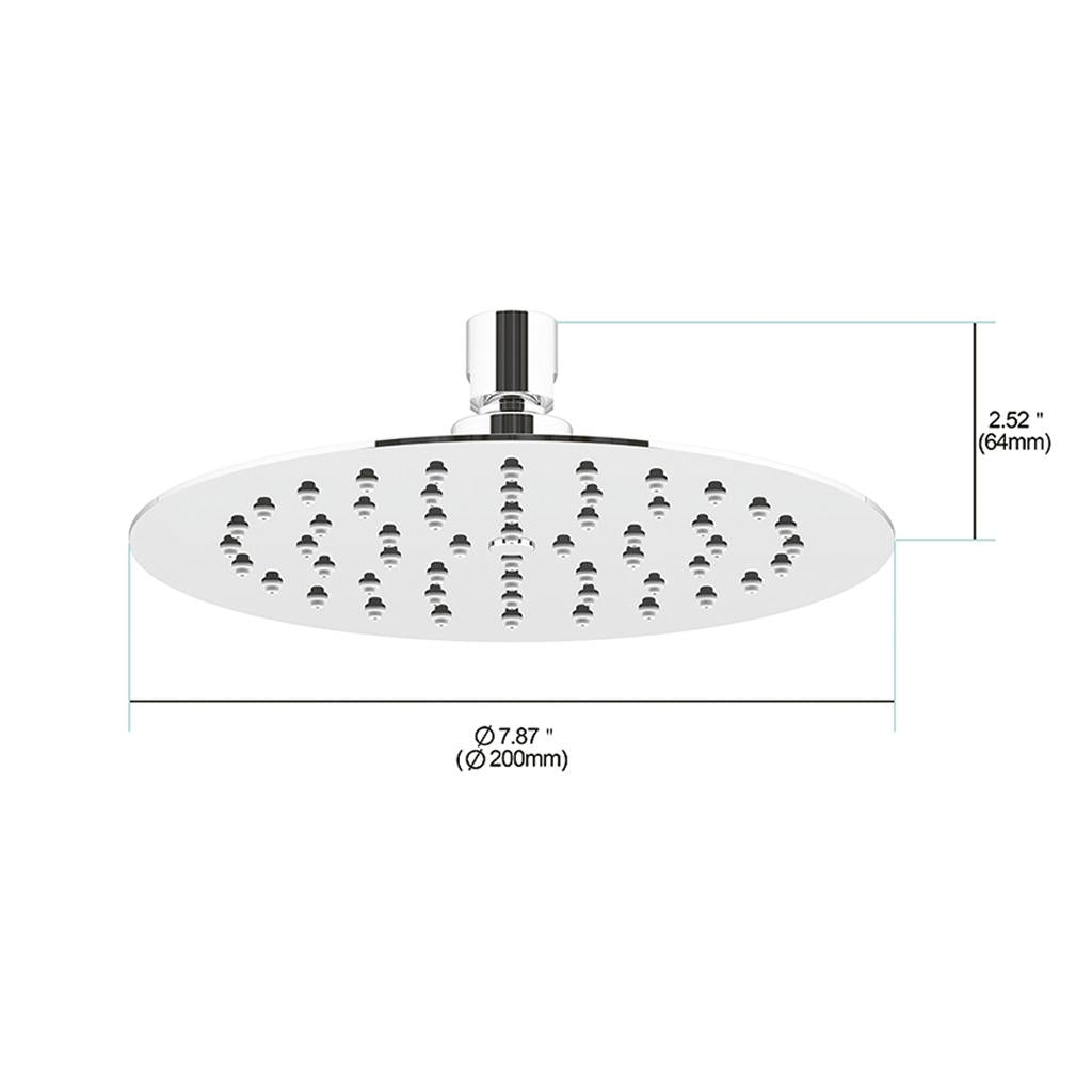in2aqua flat shower head, 8"