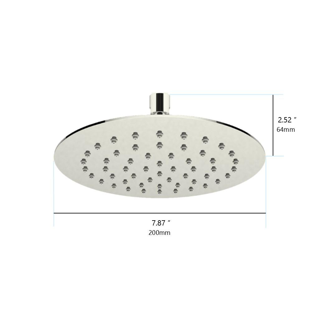 in2aqua flat shower head, 8"
