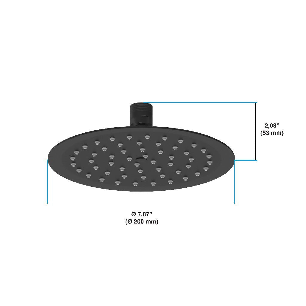 in2aqua flat shower head, 8"