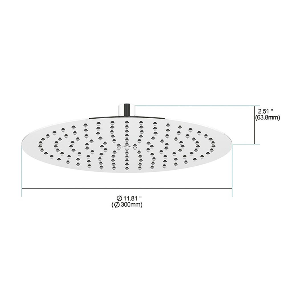 in2aqua flat shower head XL, 12"