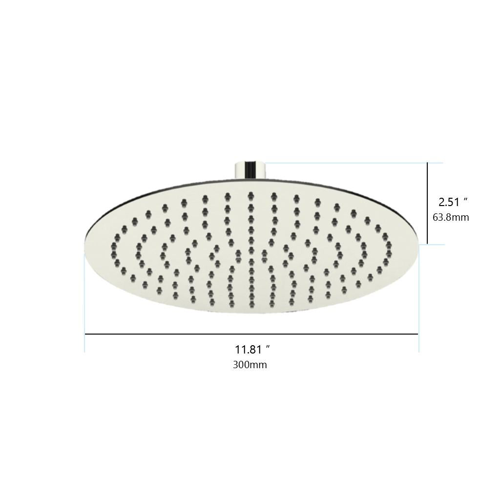 in2aqua flat shower head XL, 12"