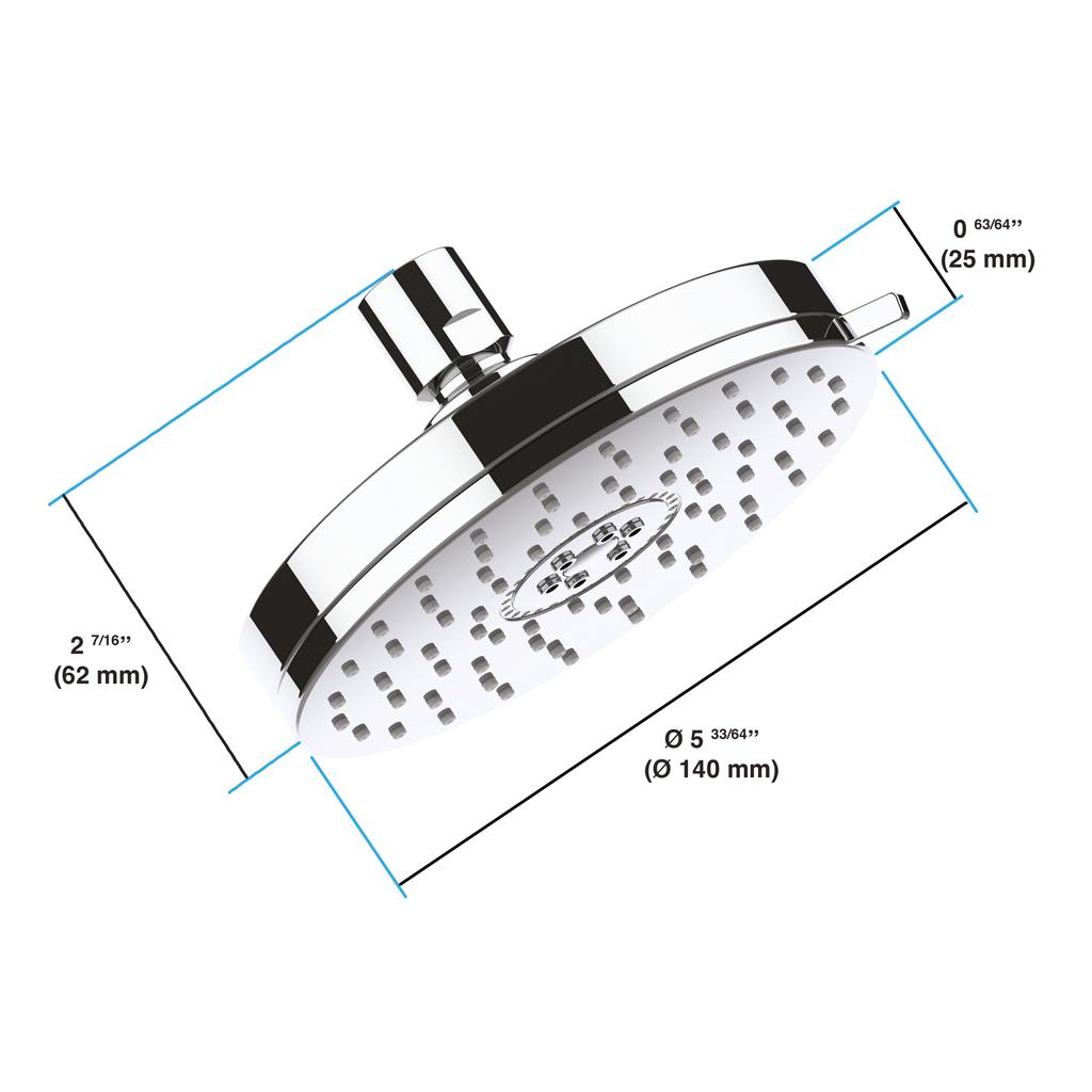 in2aqua shower head, 5 1/2", 2-spray