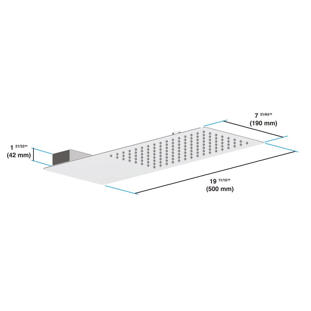 in2aqua Urban X flat shower head XL, chrome