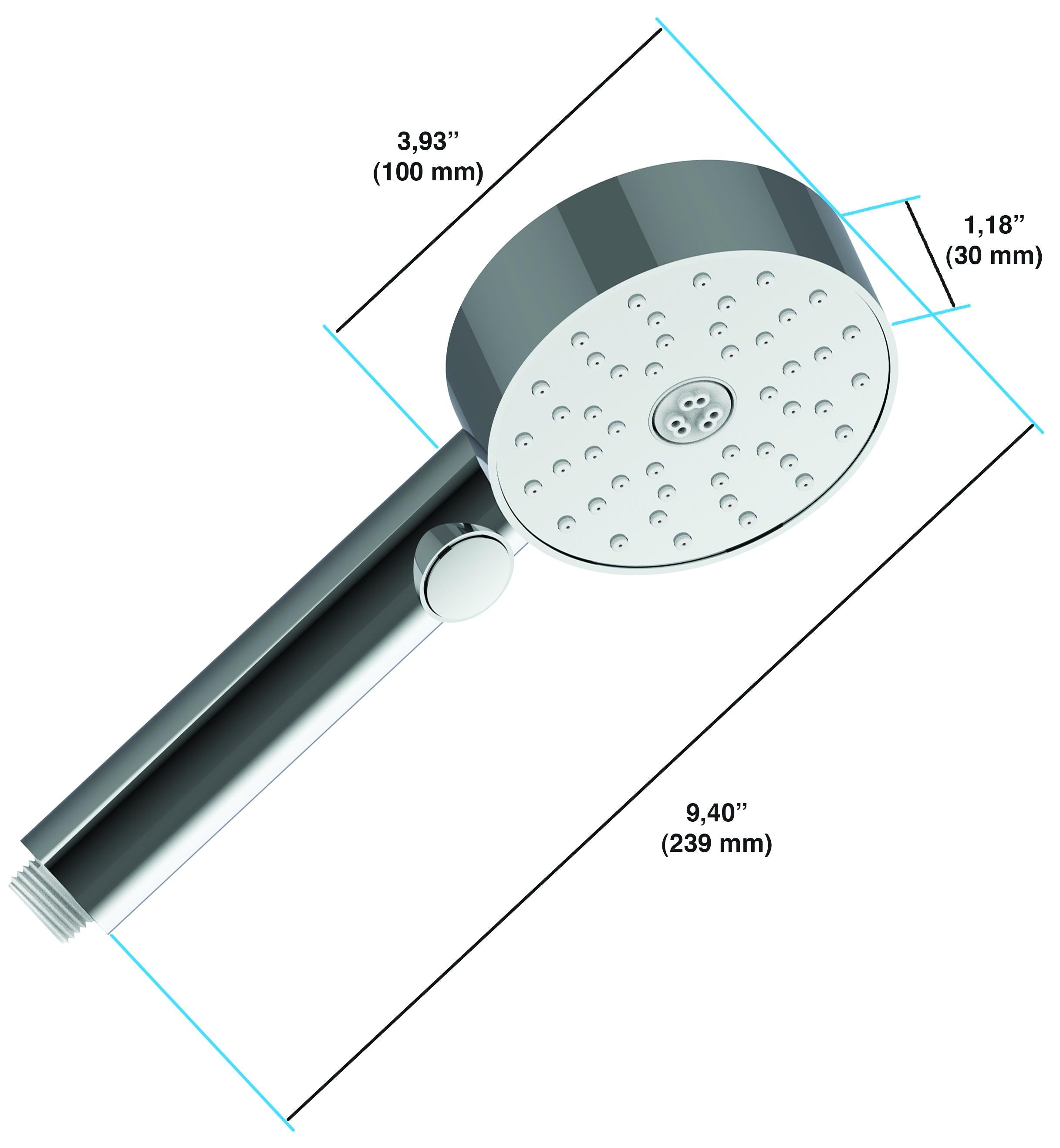 in2aqua hand shower, 4", 3-spray
