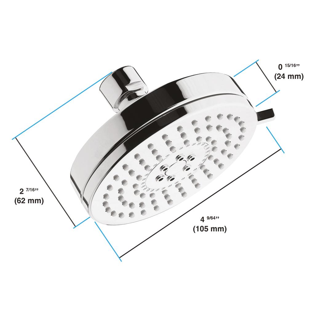 in2aqua shower head, 4", 2-spray