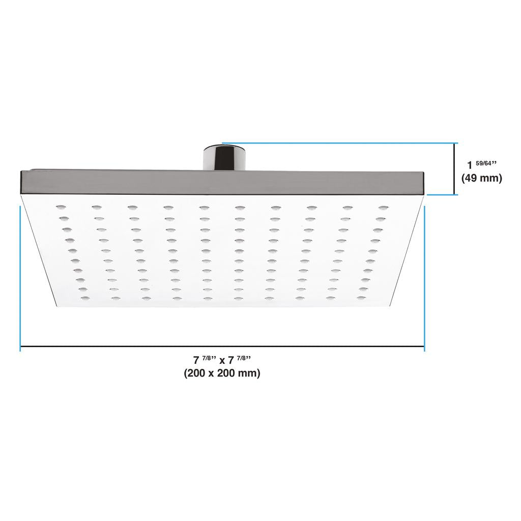 in2aqua Urban X shower head, 8", chrome