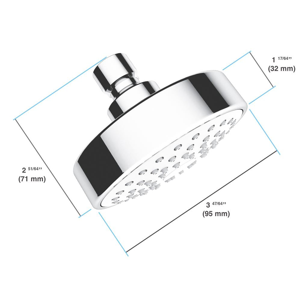 in2aqua shower head, 3 3/4", 1-spray