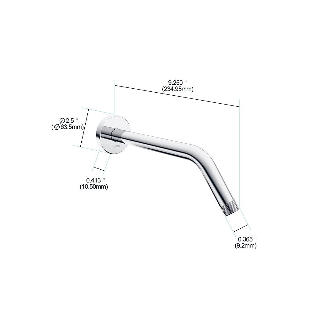in2aqua extended shower arm, 9 1/4"