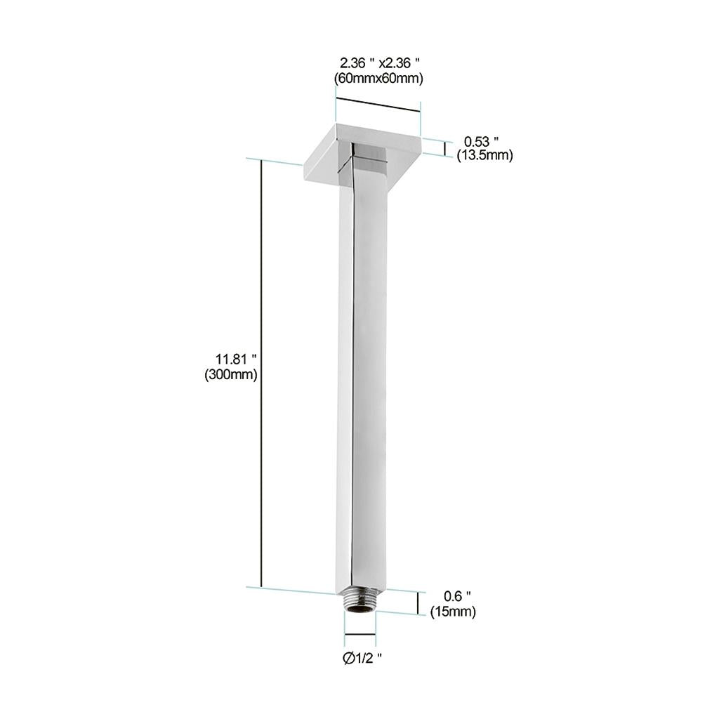 in2aqua Urban X ceiling shower arm XL, 12"