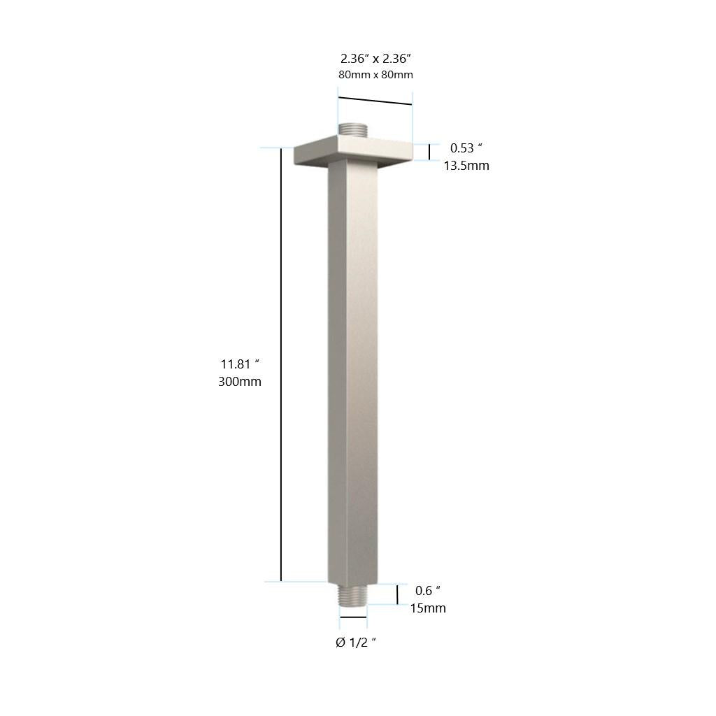 in2aqua Urban X ceiling shower arm XL, 12"