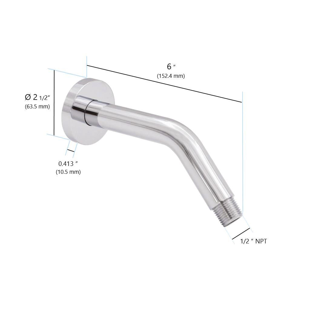 in2aqua shower arm, 6"