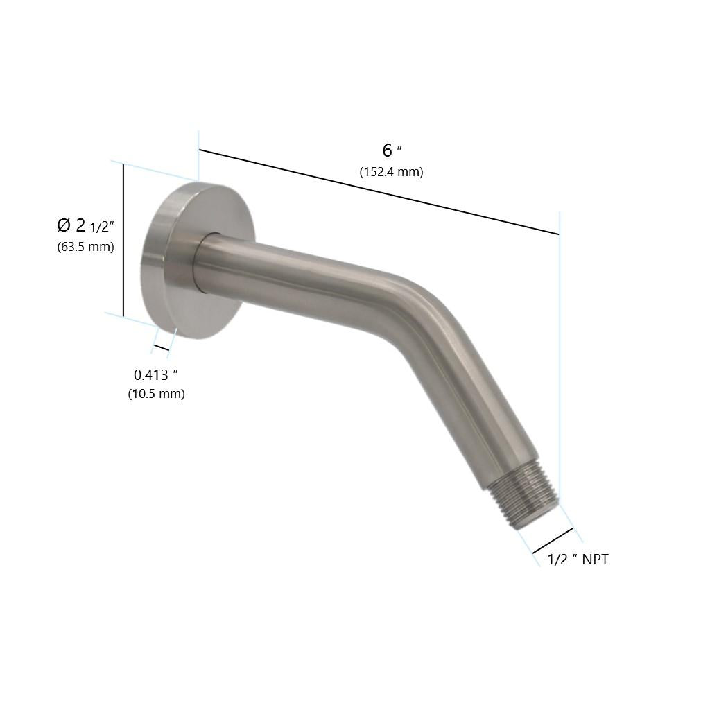 in2aqua shower arm, 6"