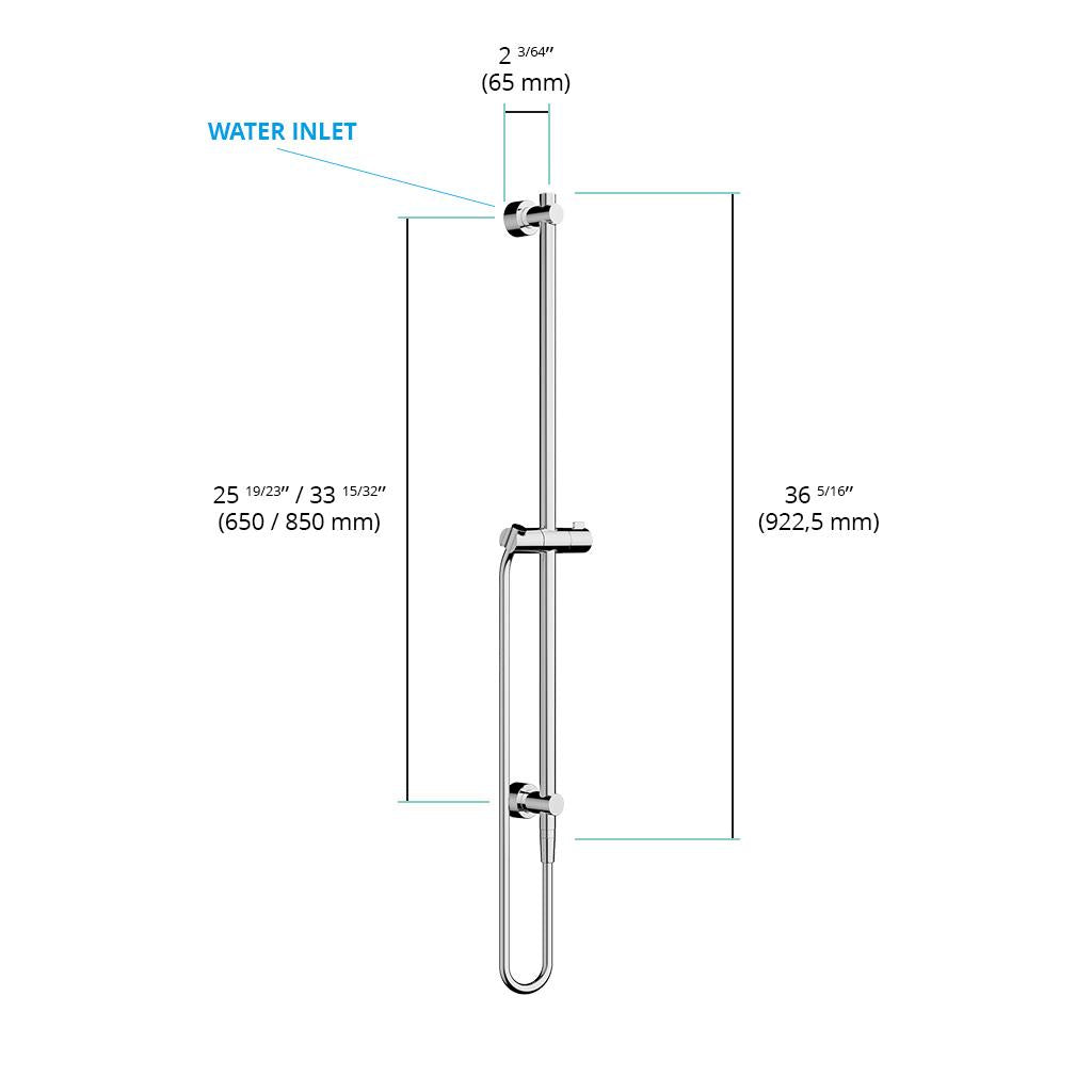 in2aqua wall bar with integrated wall outlet