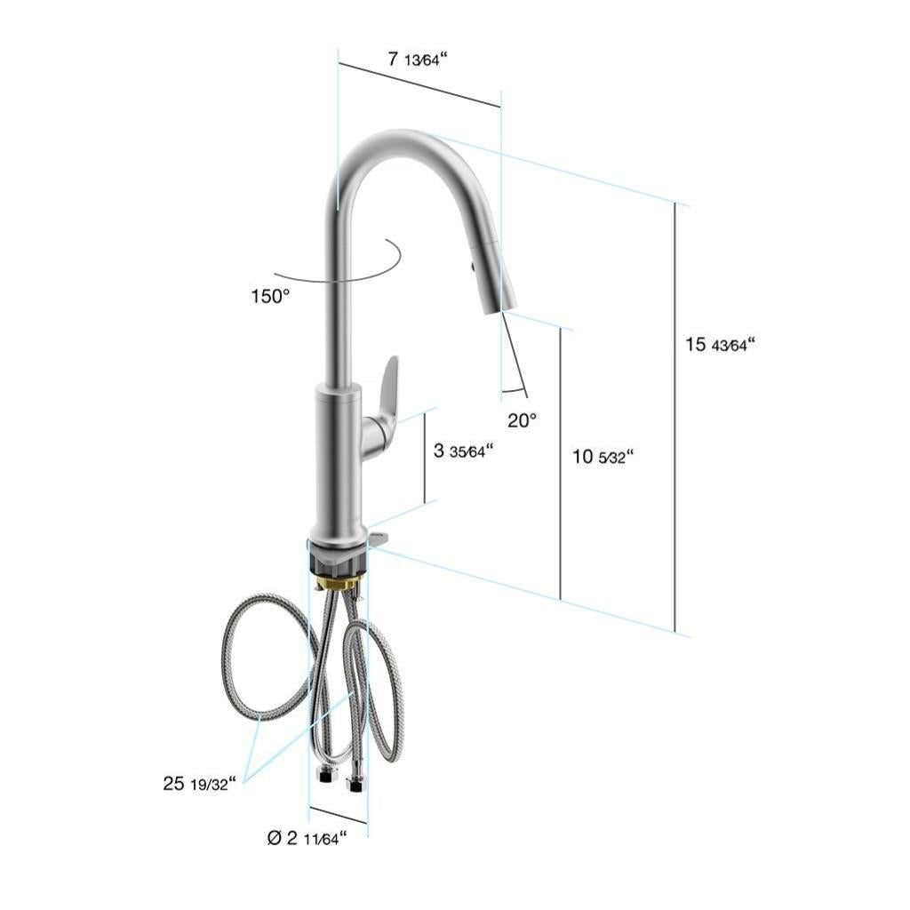 in2aqua Style single-lever kitchen faucet with swivel spout and pull-down spray