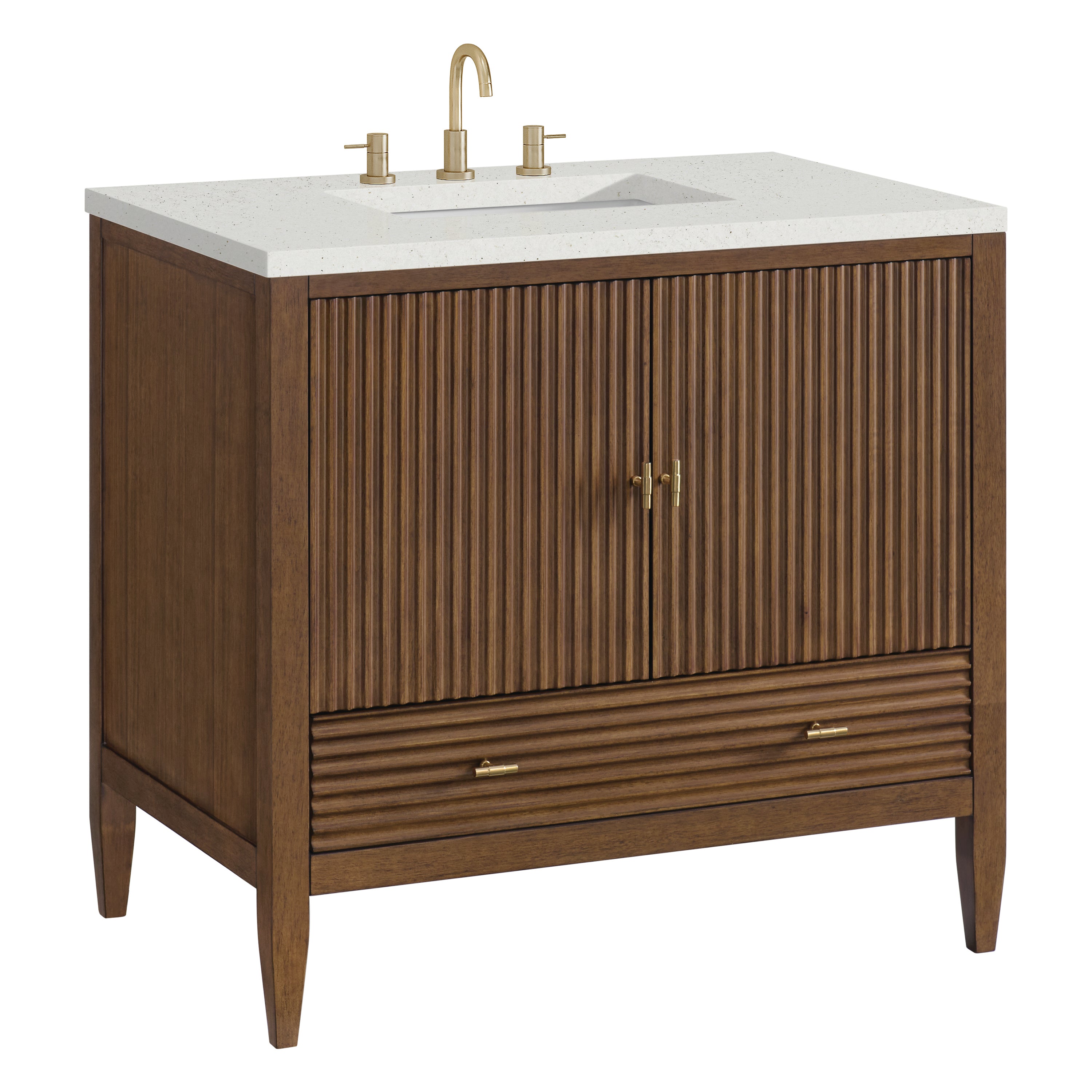 James Martin Myrrin 36" Vanity in Mid Century Walnut with 3cm Countertop
