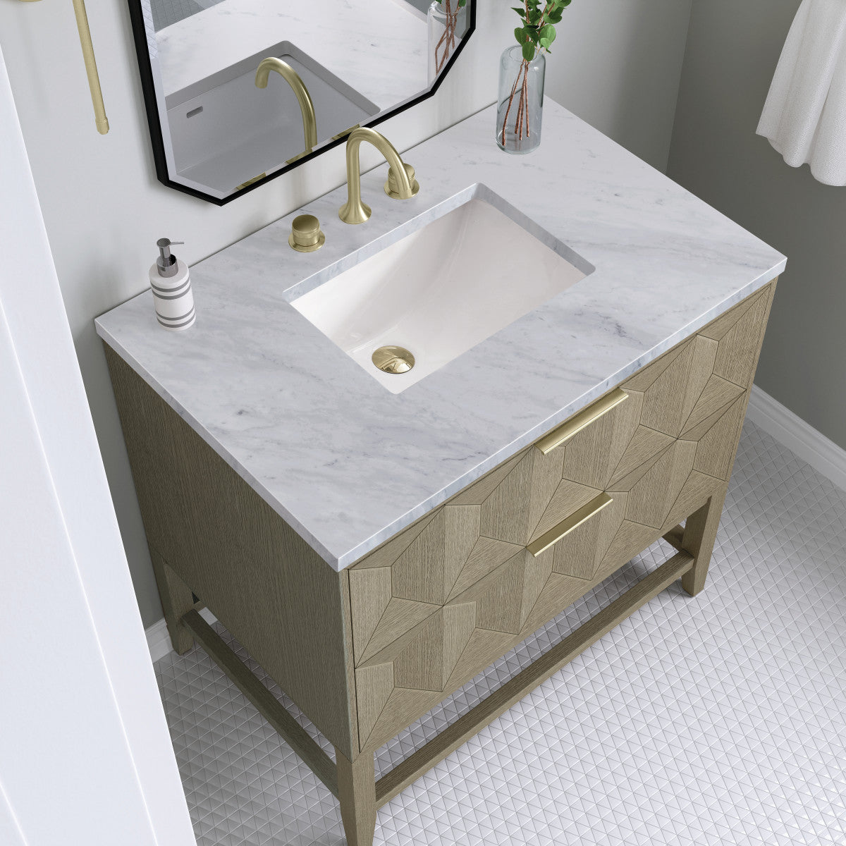 Emmeline 36" Single Vanity Cabinet, Pebble Oak