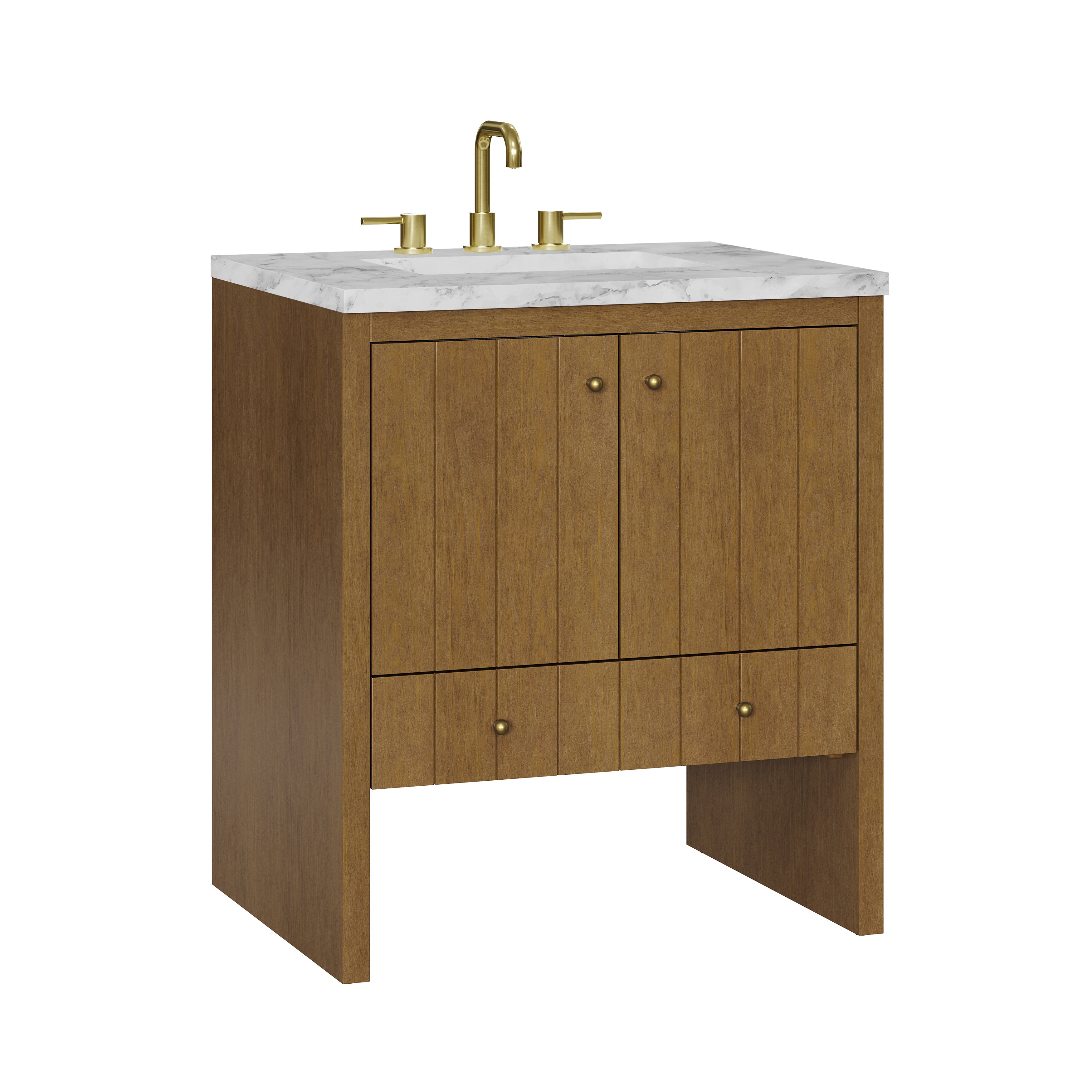 James Martin Hudson 30" Single Vanity in Honey Oak with 3cm Countertop