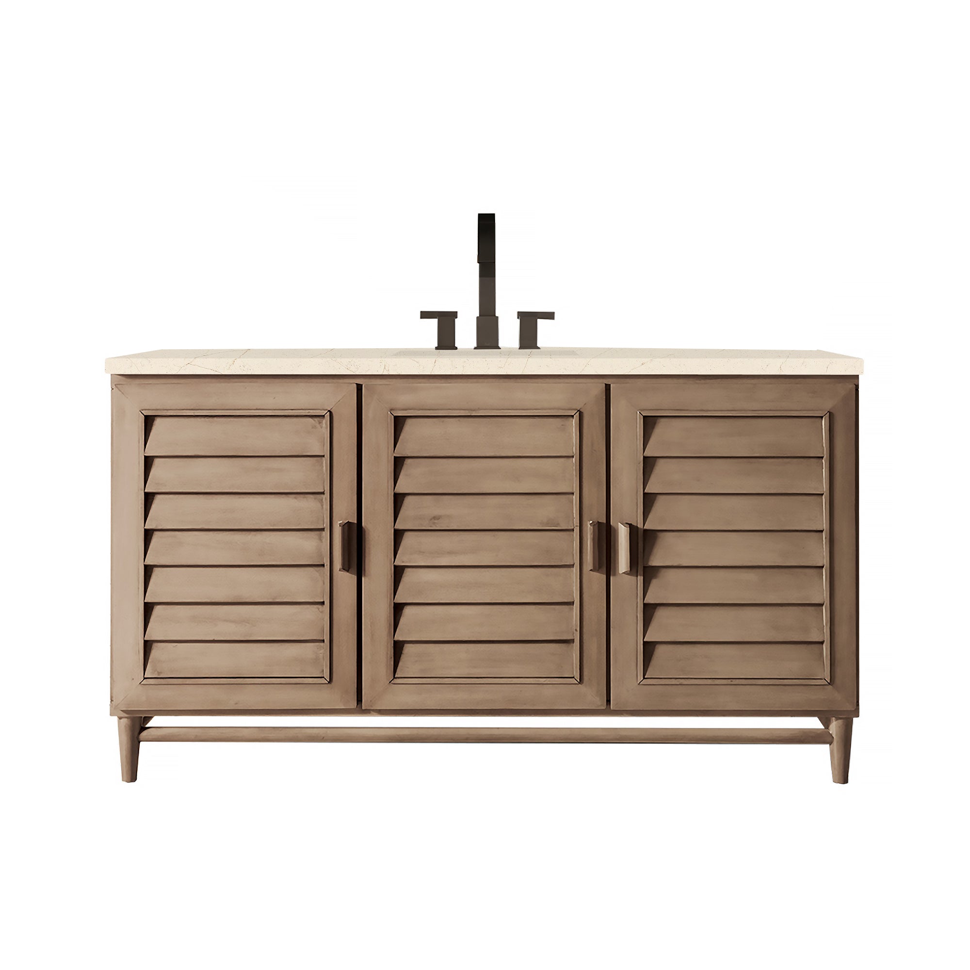 James Martin Portland 60" Single Vanity in Whitewashed Walnut with 3cm Countertop
