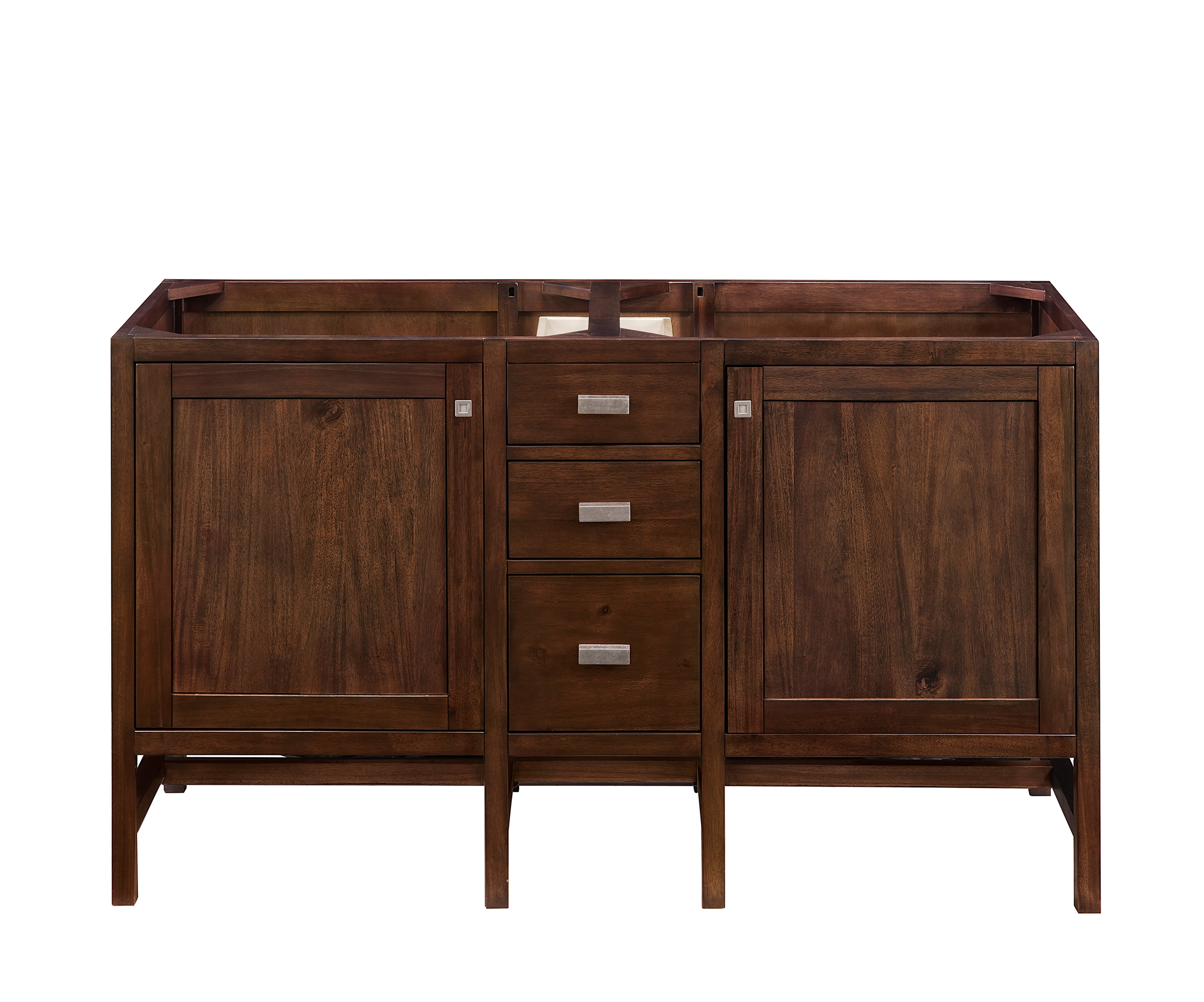 James Martin Addison 60" Double Vanity in Mid-Century Acacia with 3cm Countertop