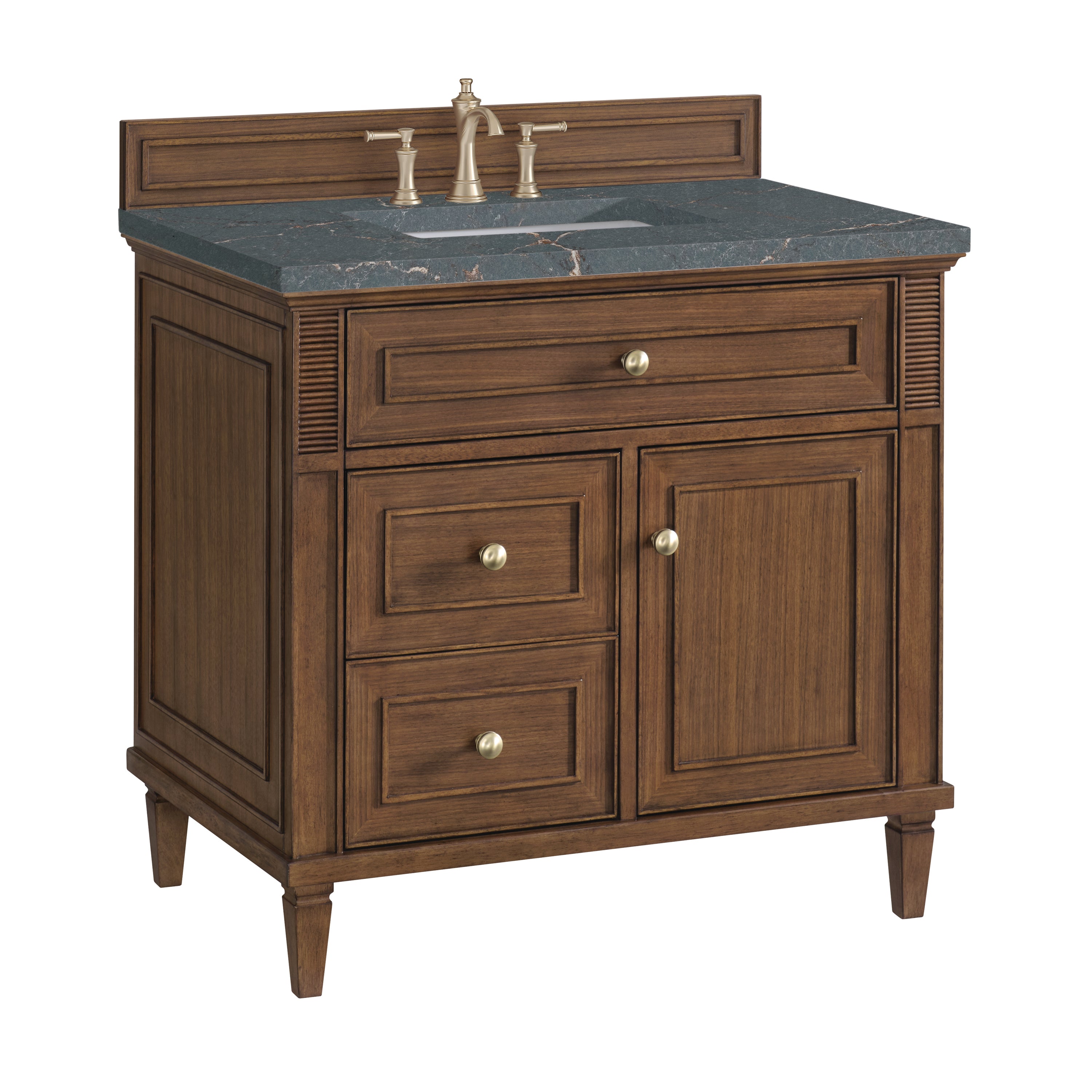 James Martin Lorelai 36" Single Vanity in Mid-Century Walnut with 3cm Countertop