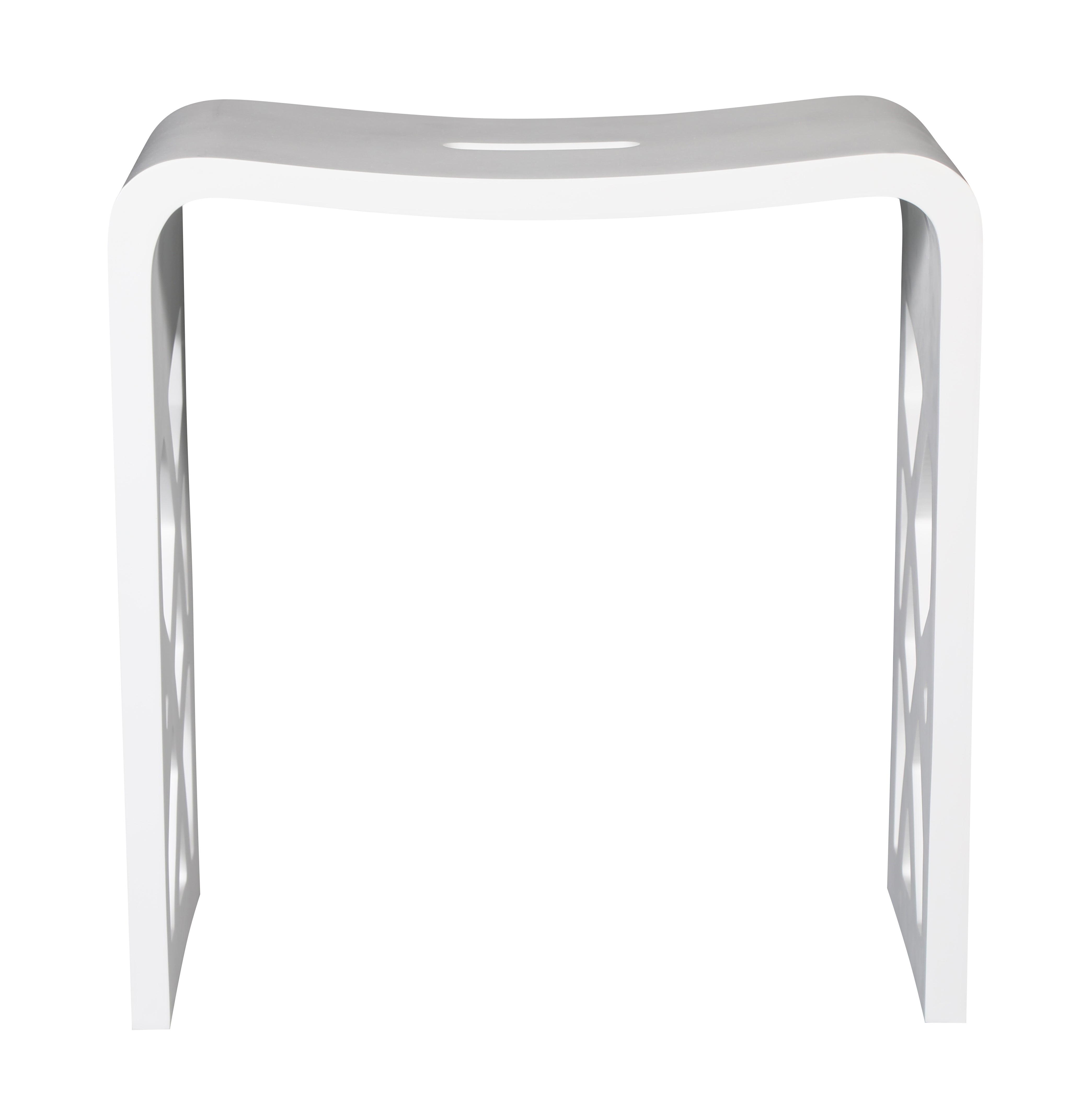 ALFI brand  ABST88 Designer White Matte Solid Surface Resin Bathroom / Shower Stool