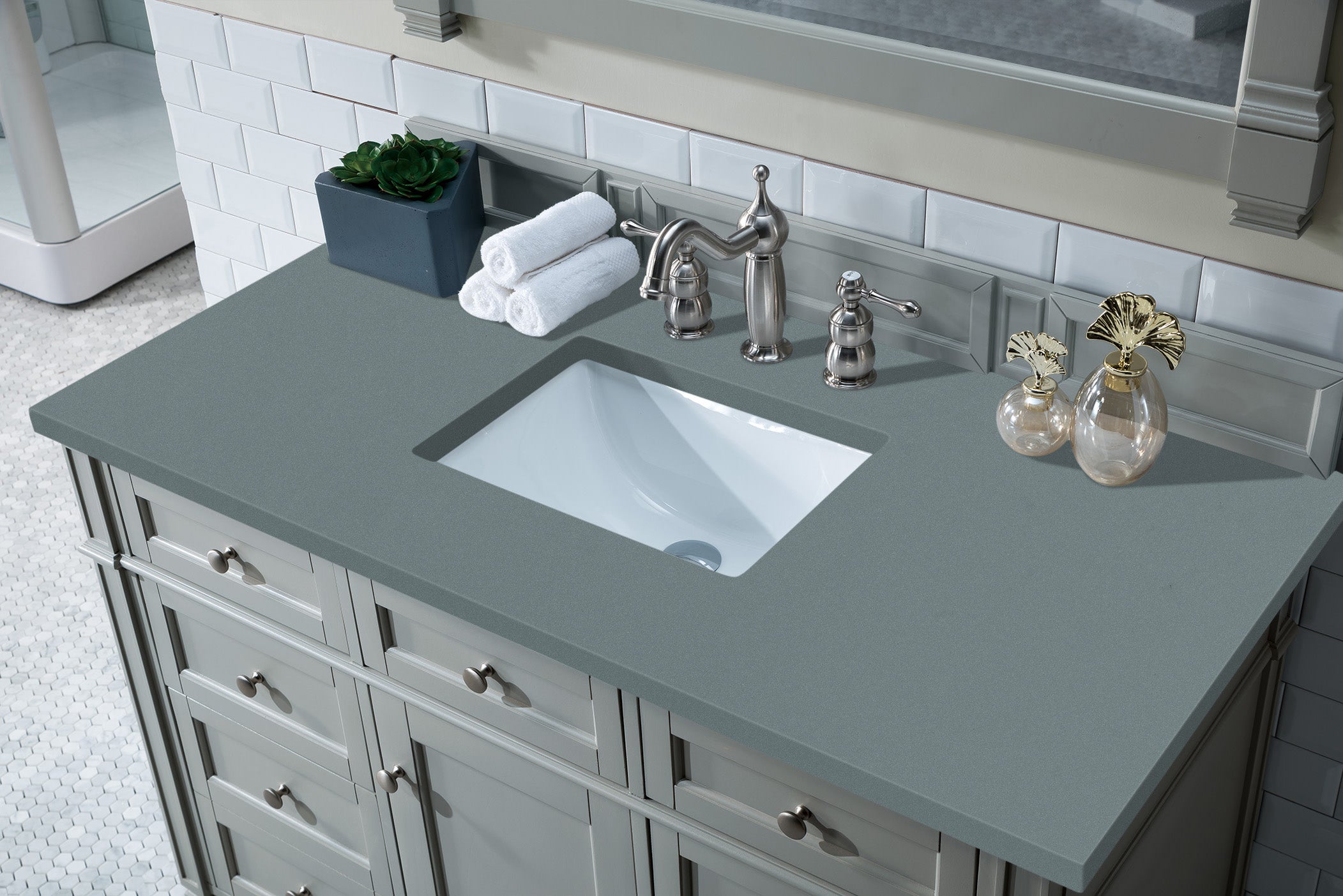 James Martin Brittany 48" Single Vanity in Urban Gray with 3cm Countertop