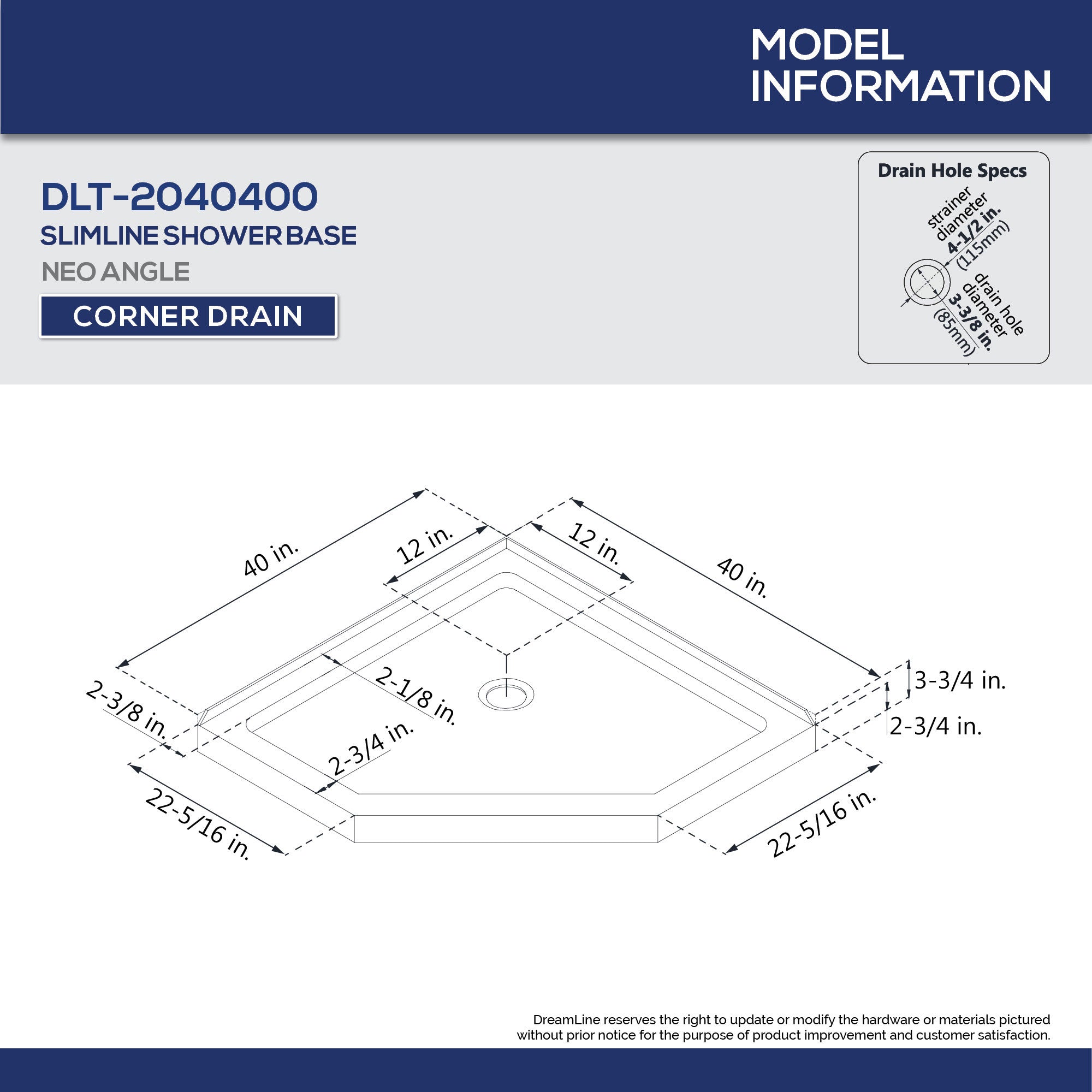 DreamLine Prism Plus 40" W Shower Enclosure Kit