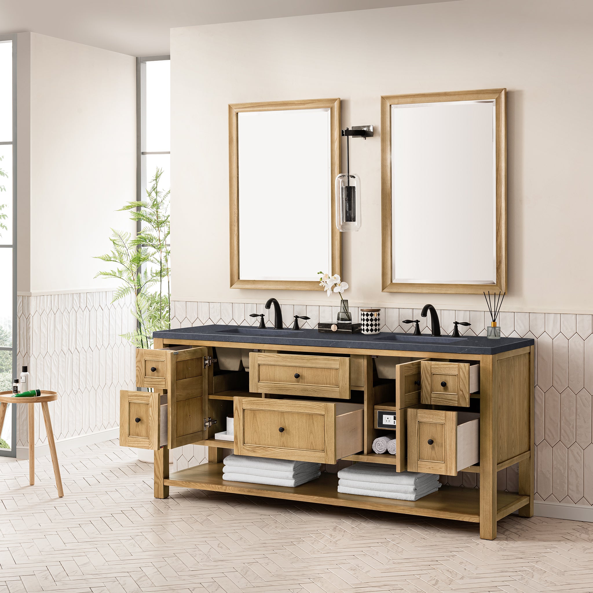 James Martin Breckenridge 72" Double Vanity in Light Natural Oak with 3cm Countertop