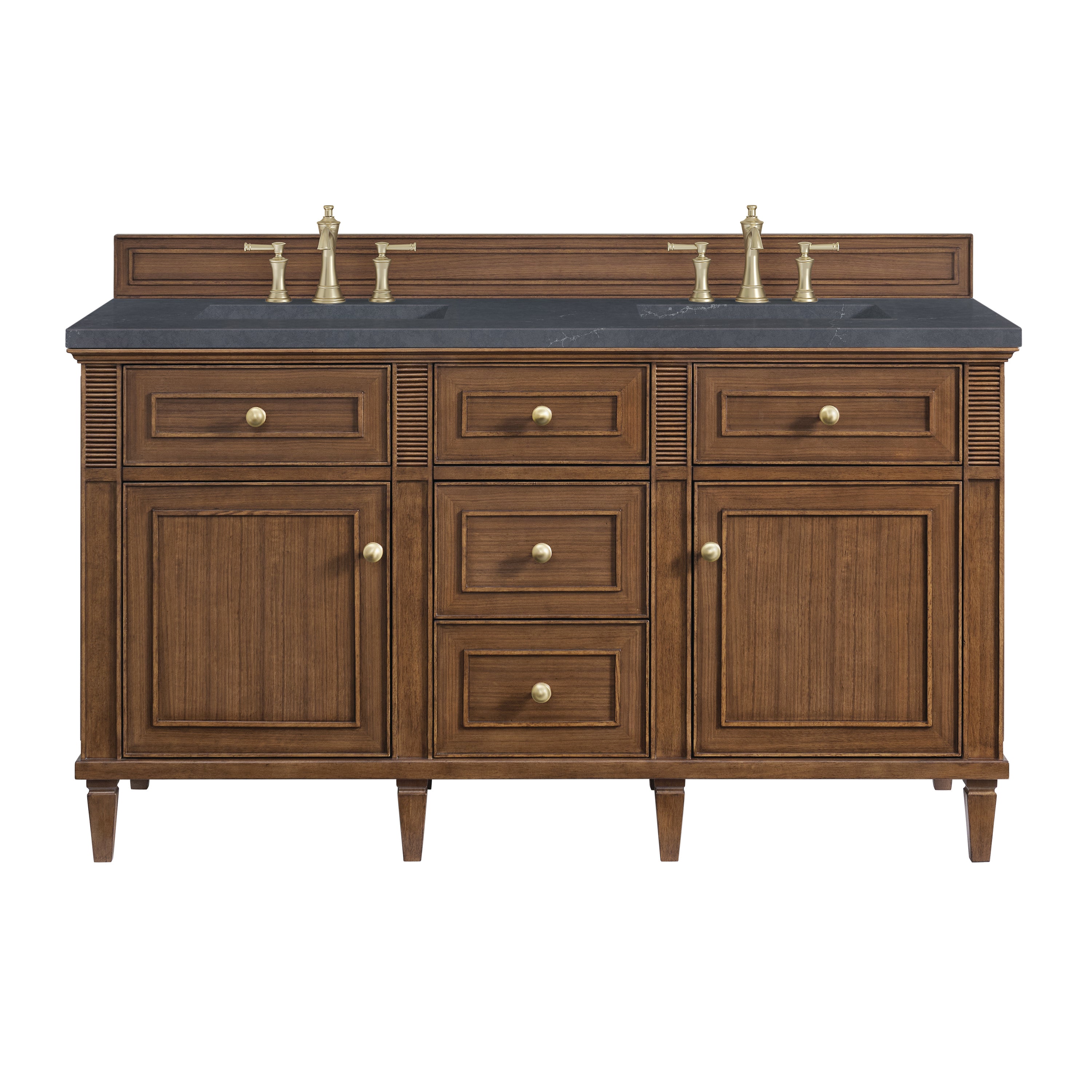 James Martin Lorelai 60" Double Vanity in Mid-Century Walnut with 3cm Countertop