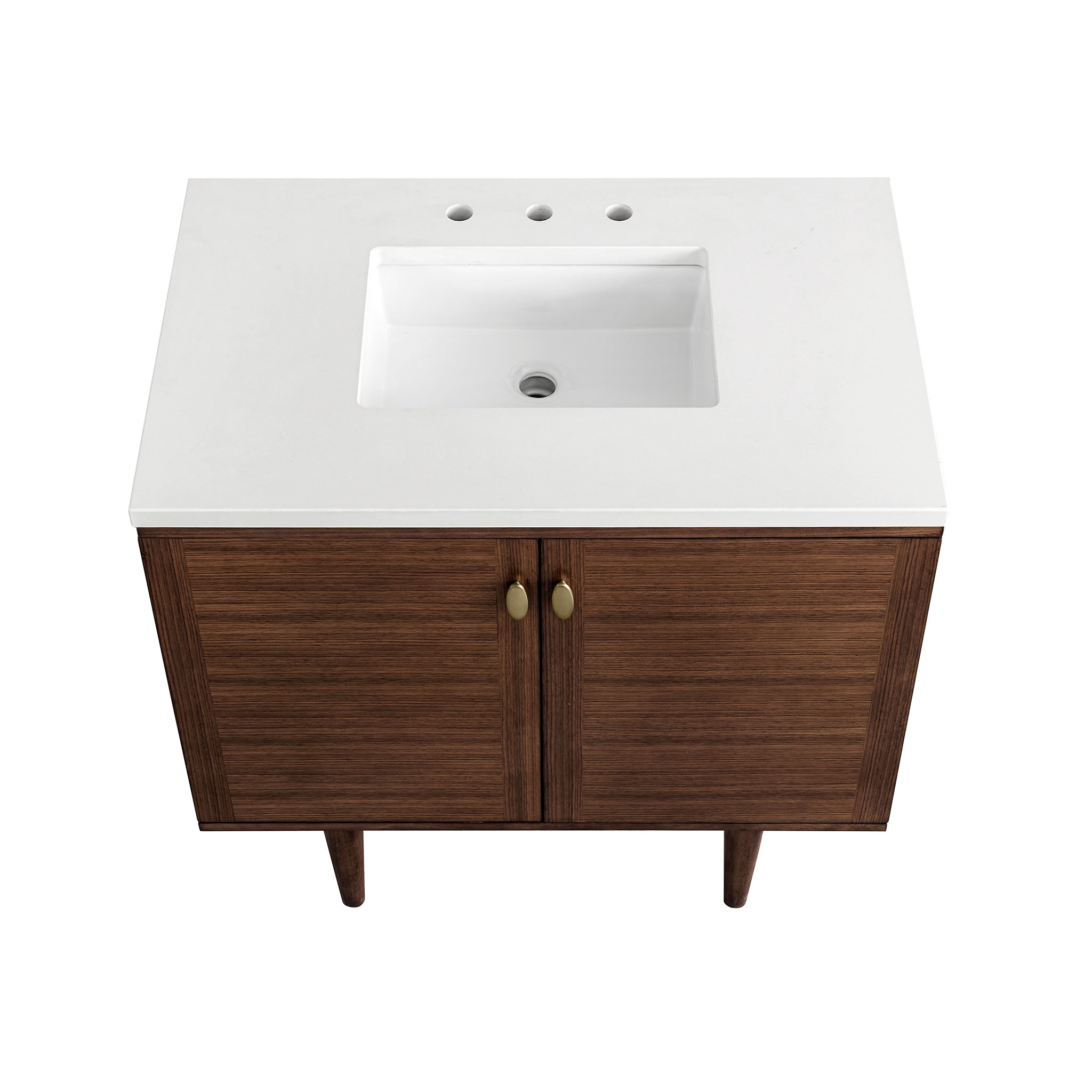 James Martin Amberly 36" Single Vanity in Mid-Century Walnut with 3cm Countertop