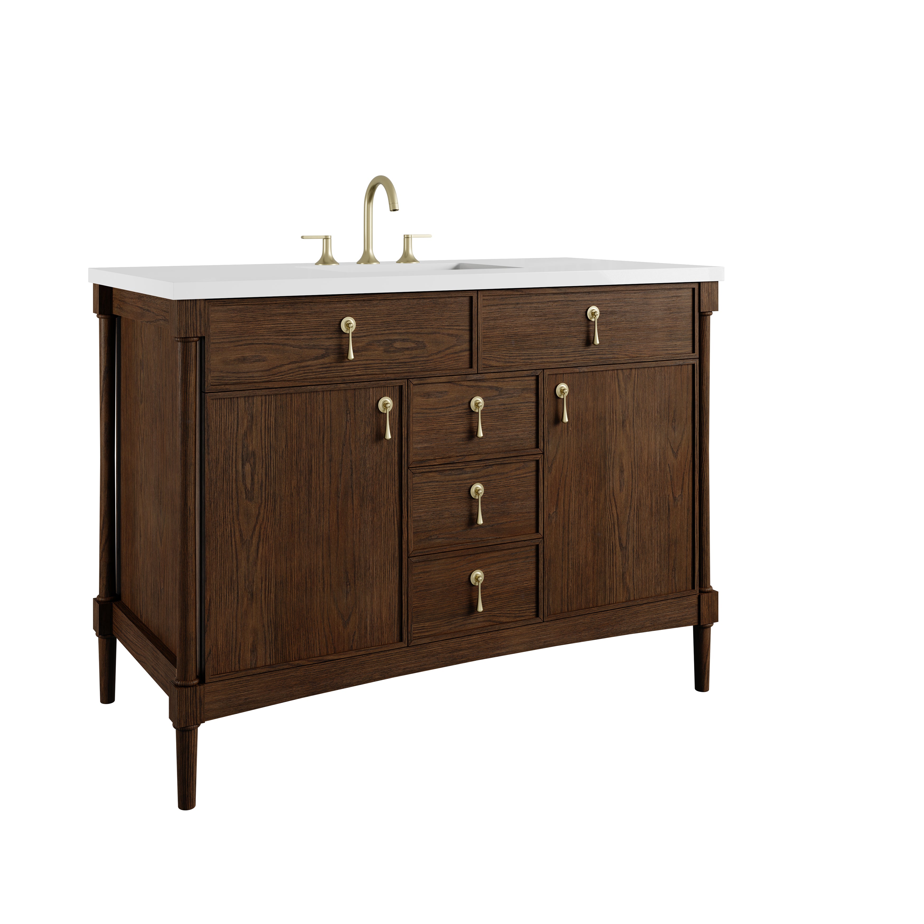 James Martin Kinnsden 48" Single Vanity in Sable Oak with 3cm Countertop